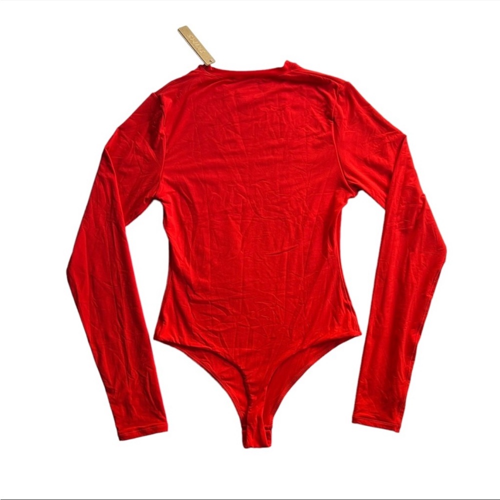 𝅺NEW Skims Fits Everybody Long Sleeve Crew Neck Bodysuit Sz XL in Ruby - Picture 3 of 10